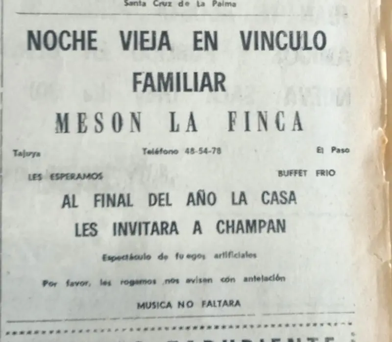 Publicidad La Palma, 1975